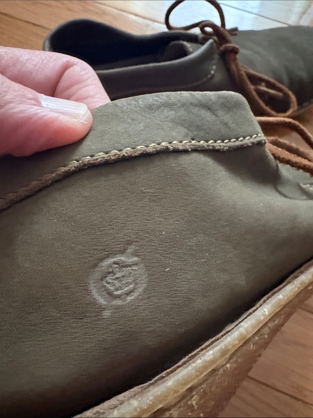 Born Women's Chukka Boots in Olive with Brown Laces - Picture 9 of 10